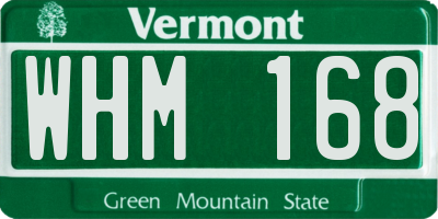 VT license plate WHM168