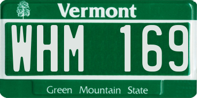 VT license plate WHM169
