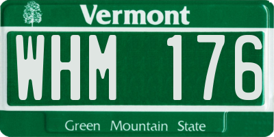 VT license plate WHM176