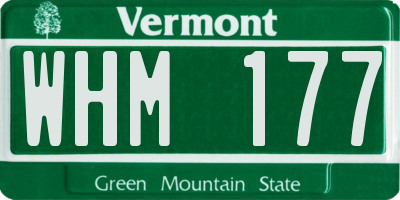 VT license plate WHM177