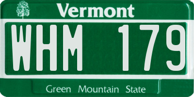 VT license plate WHM179