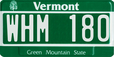 VT license plate WHM180