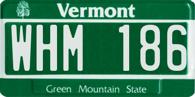 VT license plate WHM186