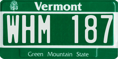 VT license plate WHM187