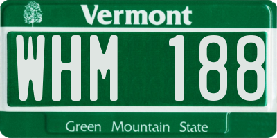 VT license plate WHM188