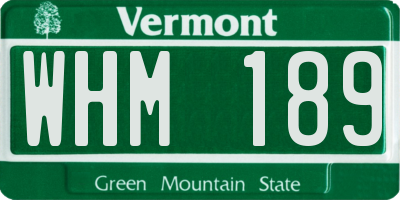 VT license plate WHM189