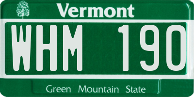VT license plate WHM190