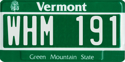 VT license plate WHM191