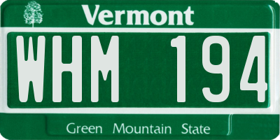 VT license plate WHM194