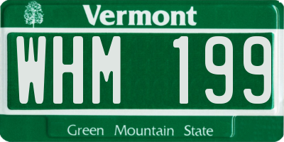 VT license plate WHM199