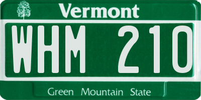 VT license plate WHM210