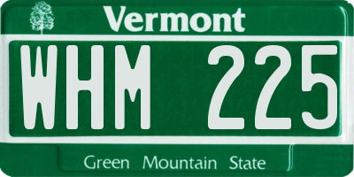VT license plate WHM225