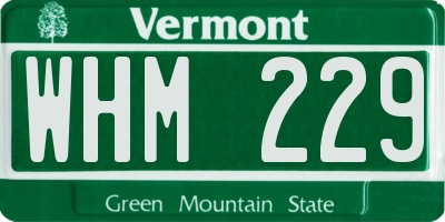 VT license plate WHM229