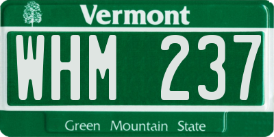 VT license plate WHM237