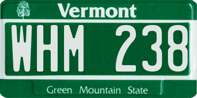 VT license plate WHM238