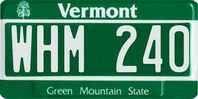 VT license plate WHM240