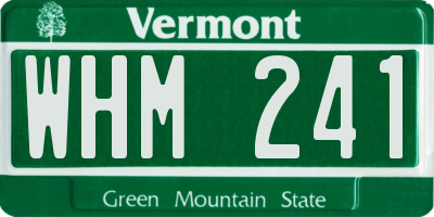 VT license plate WHM241