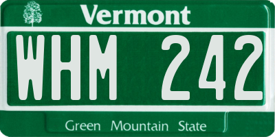 VT license plate WHM242