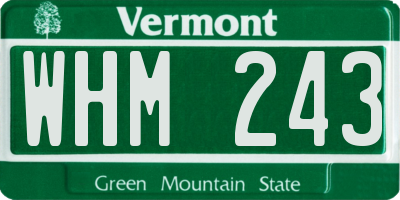 VT license plate WHM243
