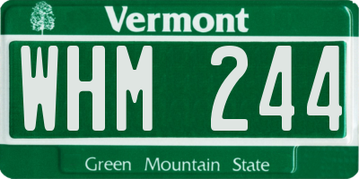 VT license plate WHM244