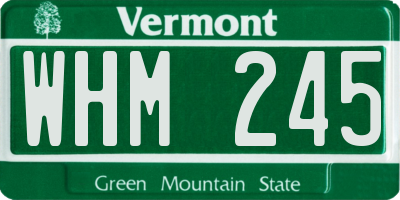 VT license plate WHM245