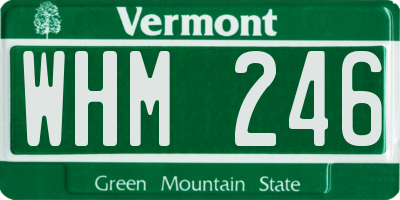 VT license plate WHM246
