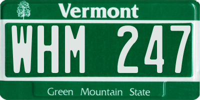 VT license plate WHM247