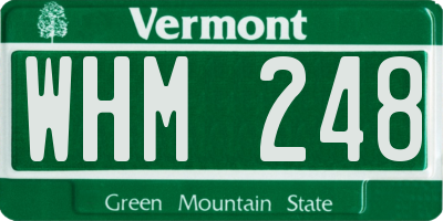 VT license plate WHM248