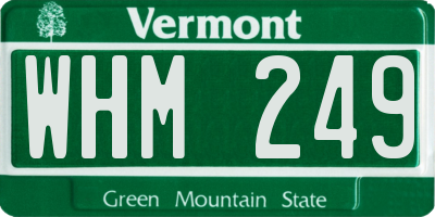 VT license plate WHM249
