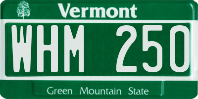 VT license plate WHM250