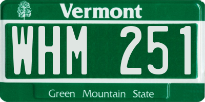 VT license plate WHM251