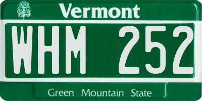 VT license plate WHM252