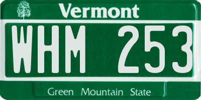 VT license plate WHM253