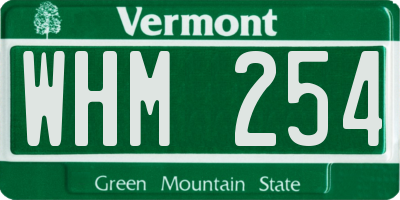VT license plate WHM254