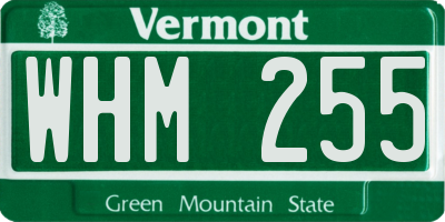 VT license plate WHM255