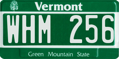 VT license plate WHM256