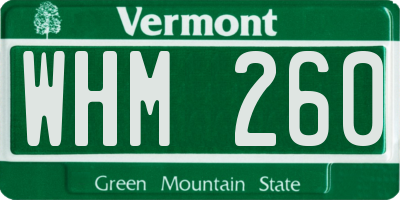 VT license plate WHM260
