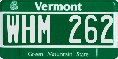 VT license plate WHM262