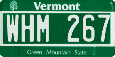 VT license plate WHM267