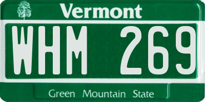 VT license plate WHM269