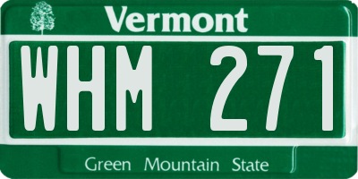 VT license plate WHM271