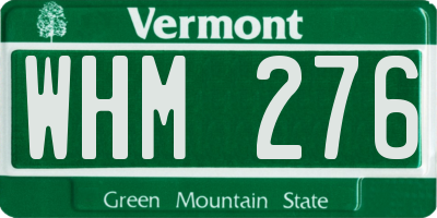 VT license plate WHM276