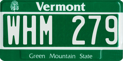 VT license plate WHM279
