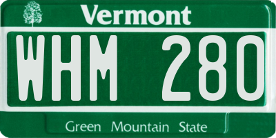 VT license plate WHM280