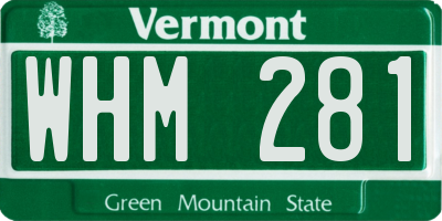 VT license plate WHM281