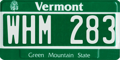 VT license plate WHM283
