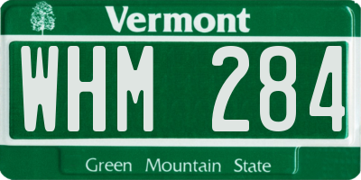 VT license plate WHM284