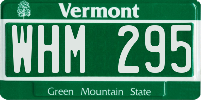 VT license plate WHM295