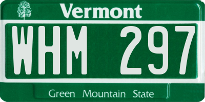 VT license plate WHM297