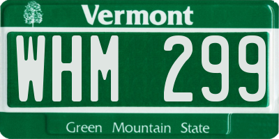 VT license plate WHM299